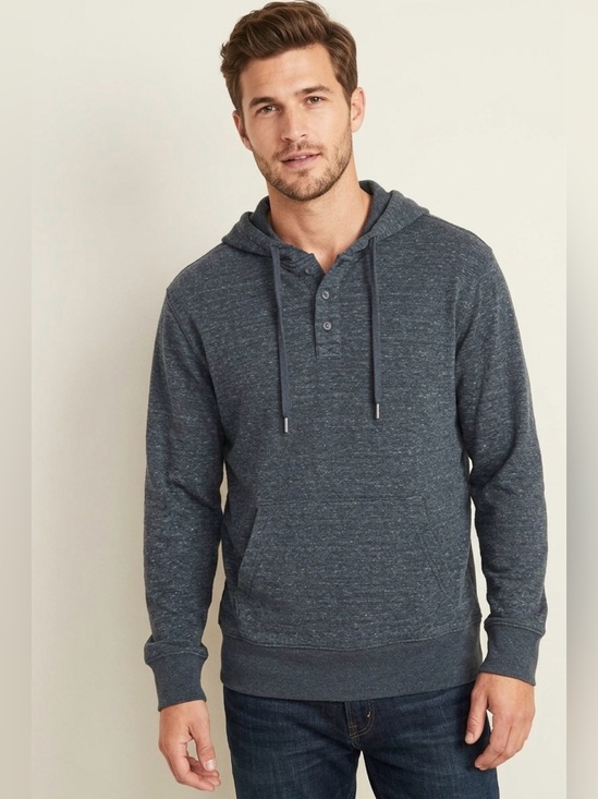 Goodfellow & Co Other - Goodfellow & Co Men’s Size L Heathered Charcoal Gray Hooded Henley Pullover